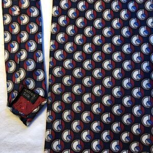 Vintage Arrow Mens Tie 100% Silk Blue/red/white